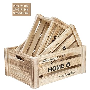Amazon｜MJKQ9 収納ボックス 木製 35*25*15cm 木製ボックス 木箱